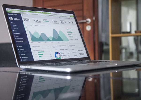 Analytics dashboard on a computer screen